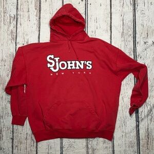 Vintage St. John's New York Red Hoodie Sweatshirt XL 25x25